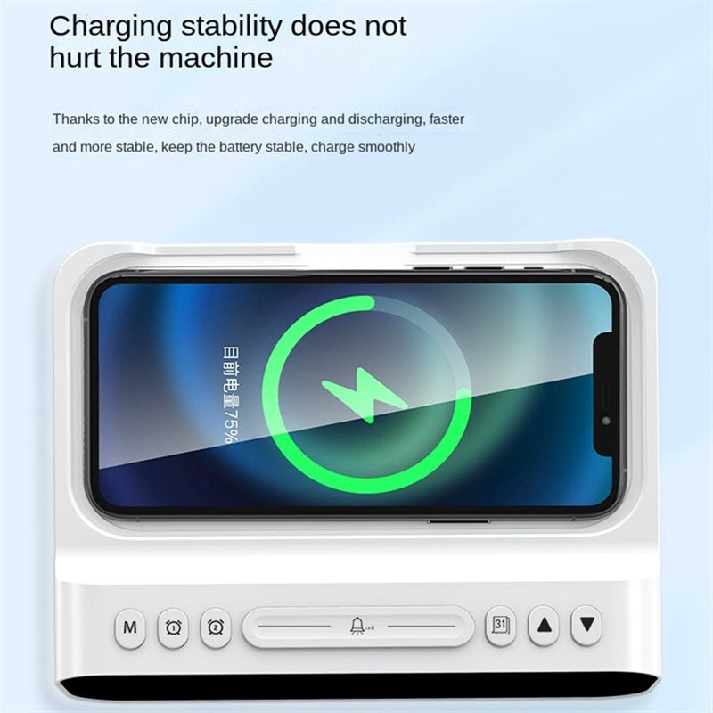 Multi Alarm Clock with Fast Charging Mobile Phone Charging Station, USB, and built-in thermostat