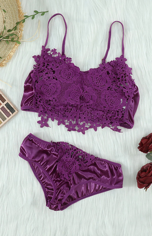 Spaghetti Strap, Crochet Lace Lingerie Set