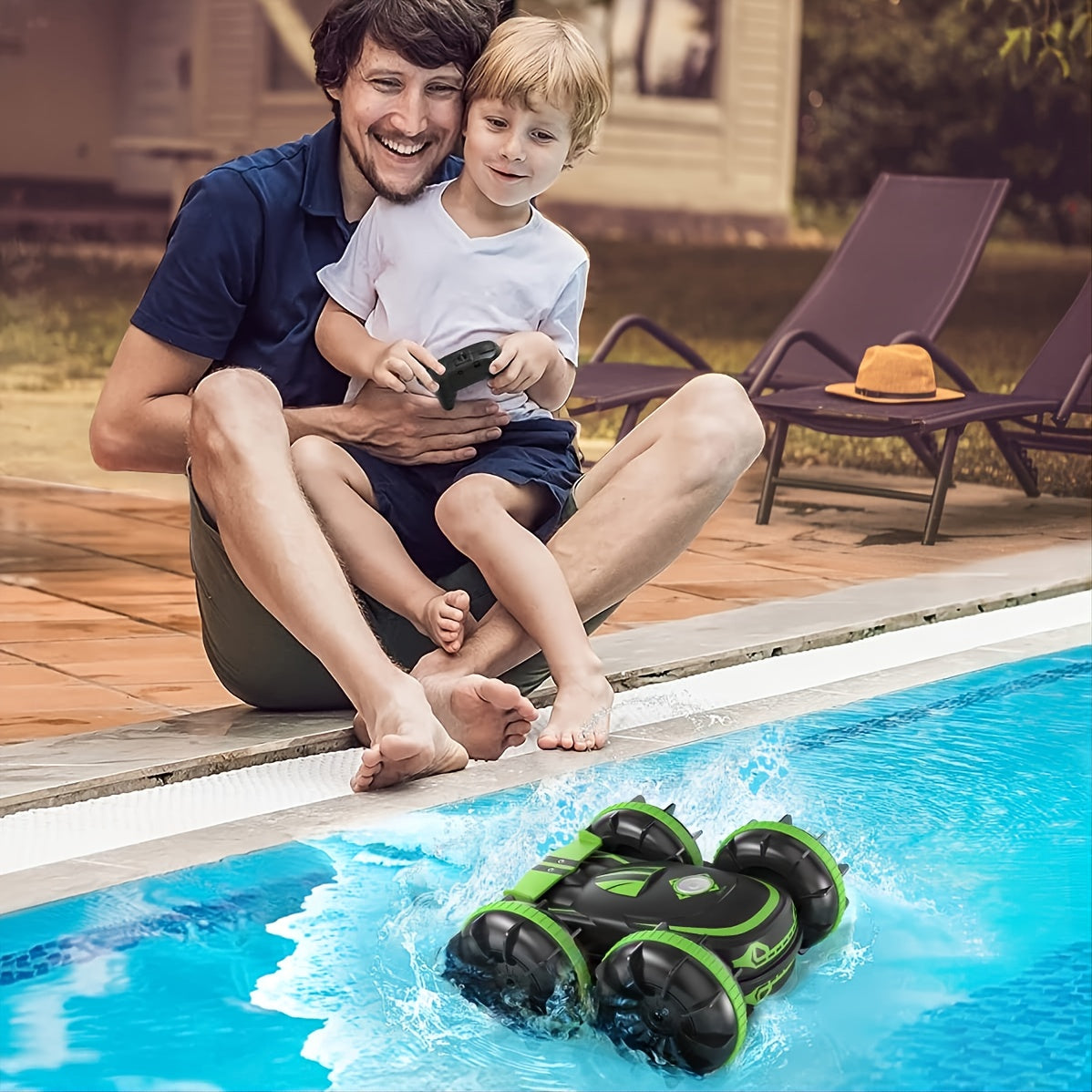 Amphibious 360° Rotating Waterproof RC Stunt Car, With Gesture Sensor, 2.4GHz Outdoor Remote Control, Four-Wheel Buggy, For ages 4 & older