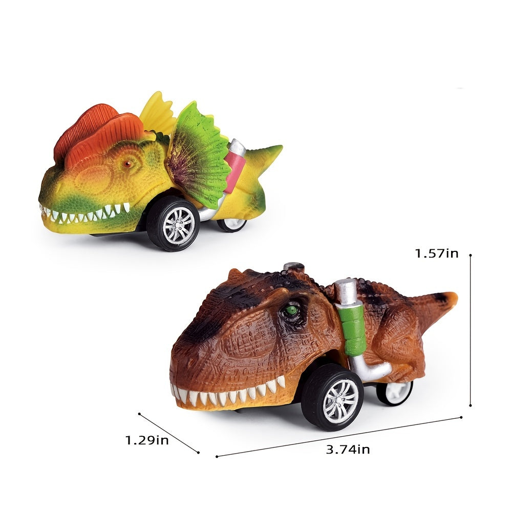 6 pc Jurassic Dinosaur Inertial Pullback Cars