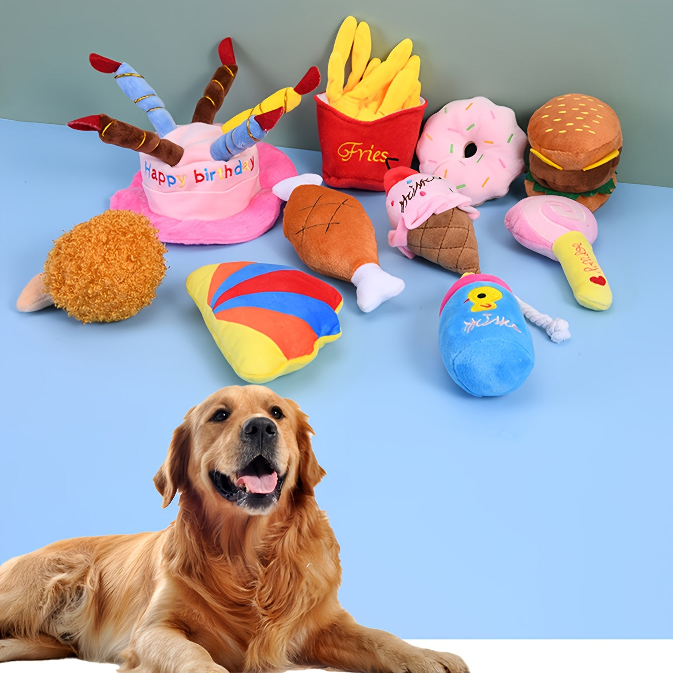 5 pc Pet Chew Toy, Cute Plush Squeaky Toy, Interactive