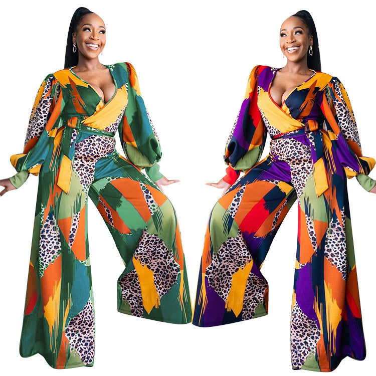 Women's Fashion Printed, African-Style Jumpsuit