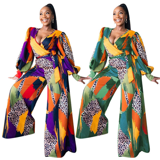 Women's Fashion Printed, African-Style Jumpsuit