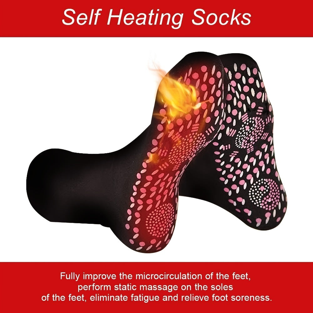 6 pairs Heated Socks, Self Heating Socks For Men & Women, Massage & Anti-Freezing foot warmer.  Good for Fishing, Camping, Hiking, Skiing, & everyday use!