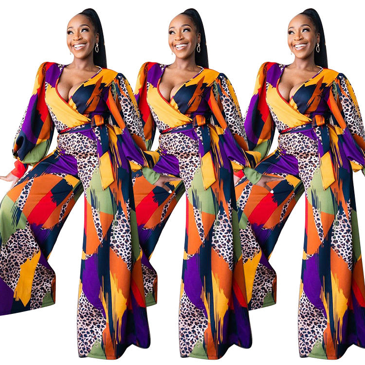 Women's Fashion Printed, African-Style Jumpsuit