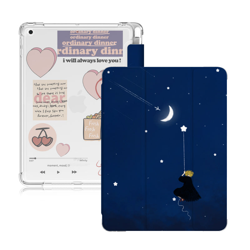 Silicone covered flat shell & stickers, Compatible with Apple IPad