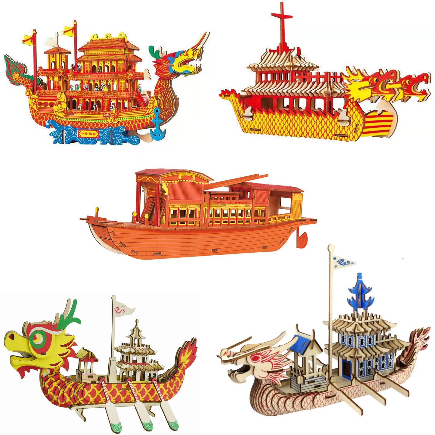 Asian Ship, Wooden 3D Puzzle Toys