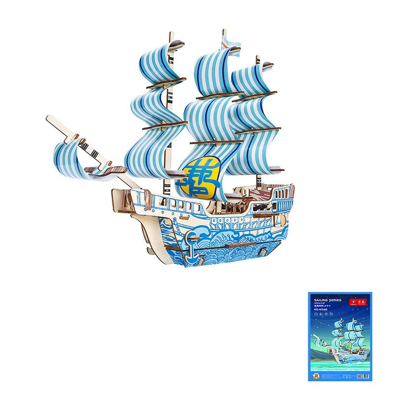 Asian Ship, Wooden 3D Puzzle Toys