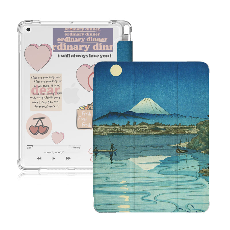 Silicone covered flat shell & stickers, Compatible with Apple IPad