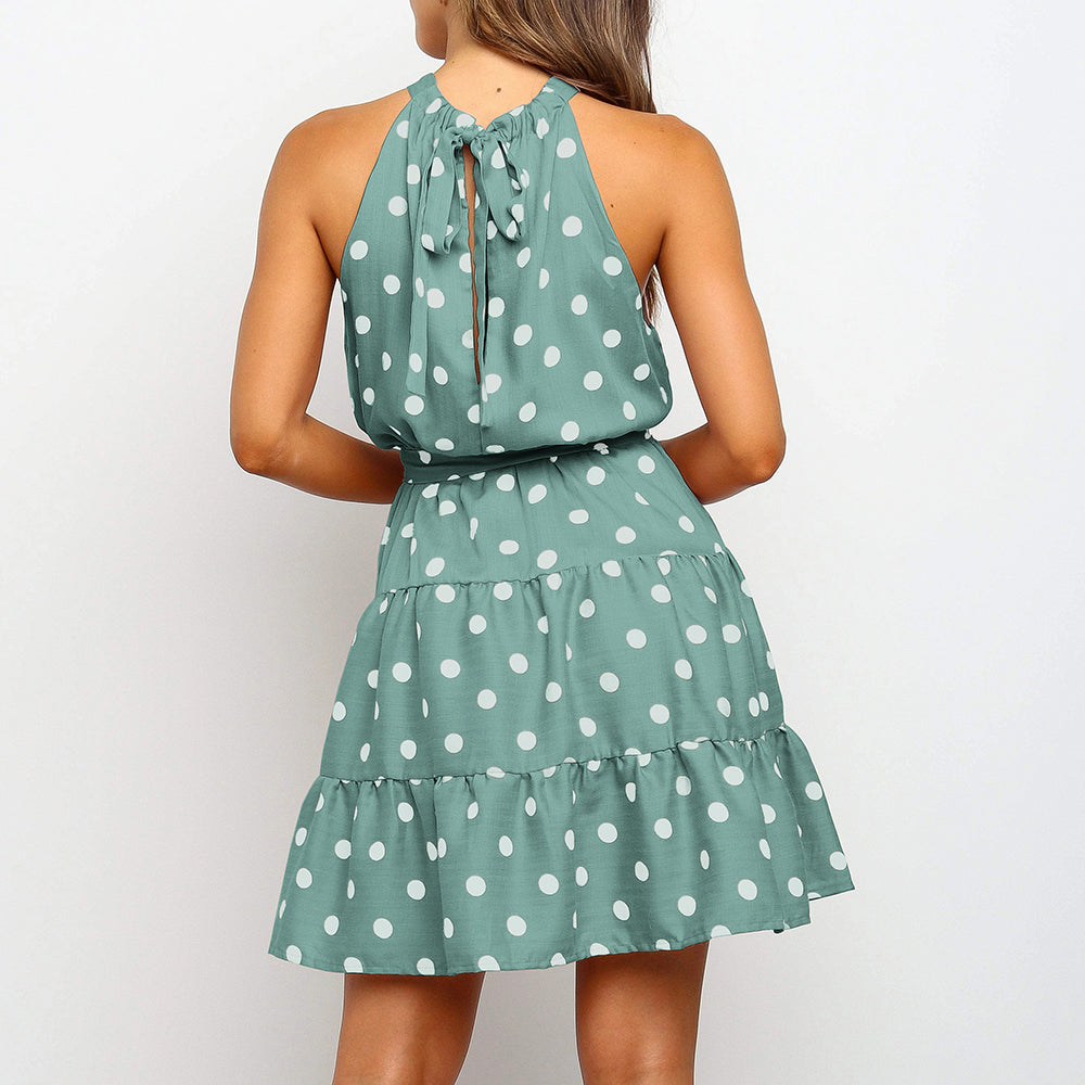 Polka Dot, tied, stacked dress