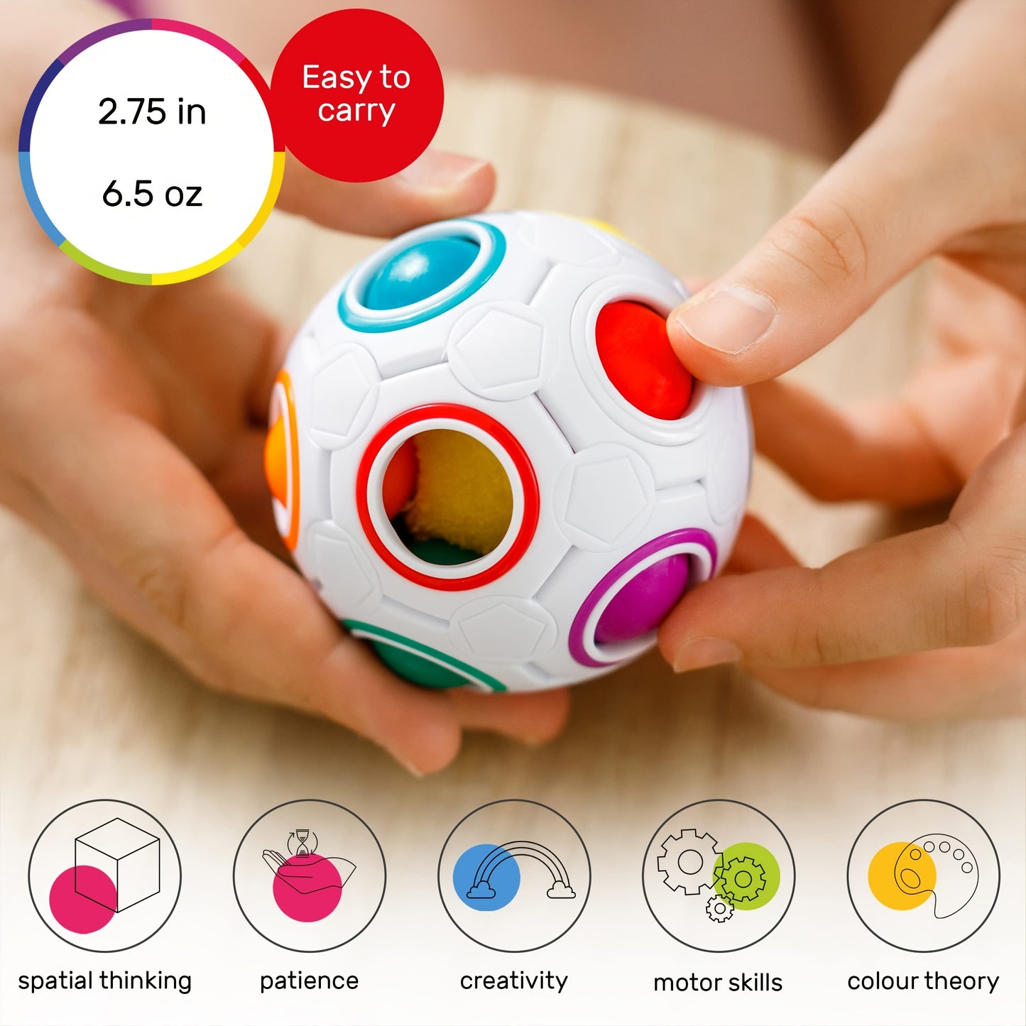 Original Rainbow Ball, Fidget Brain Teaser