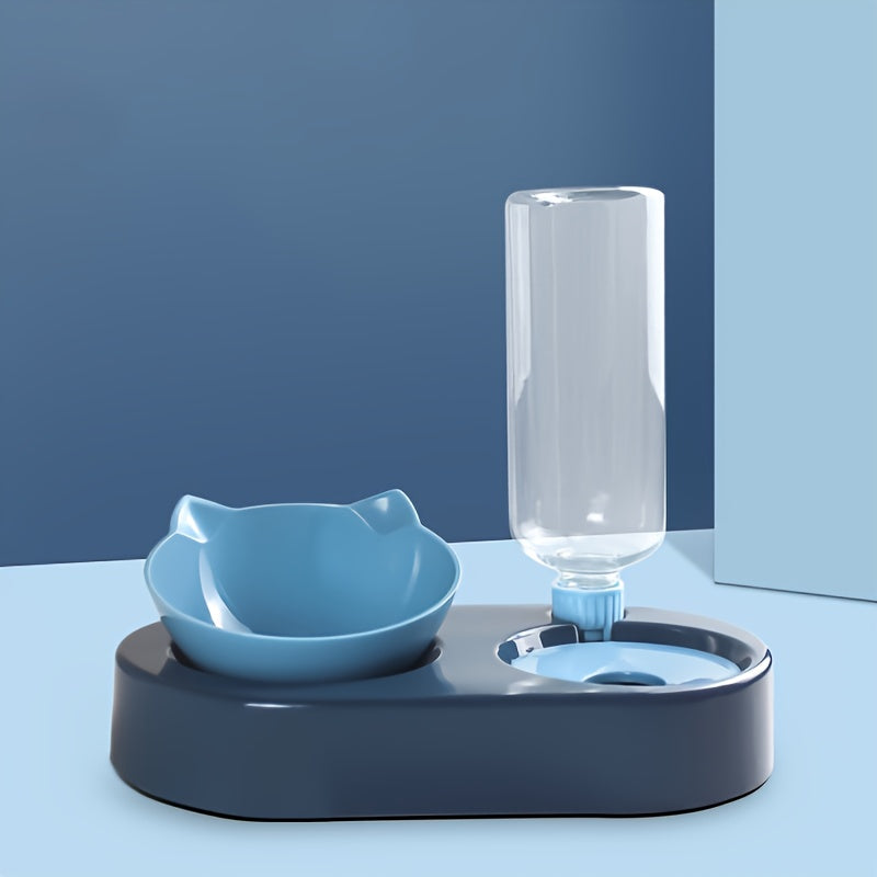 2-In-1 Pet Feeder Bowl, Automatic Water Bowl