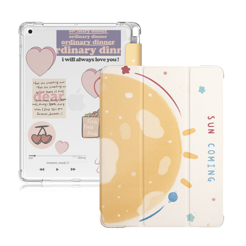 Silicone covered flat shell & stickers, Compatible with Apple IPad