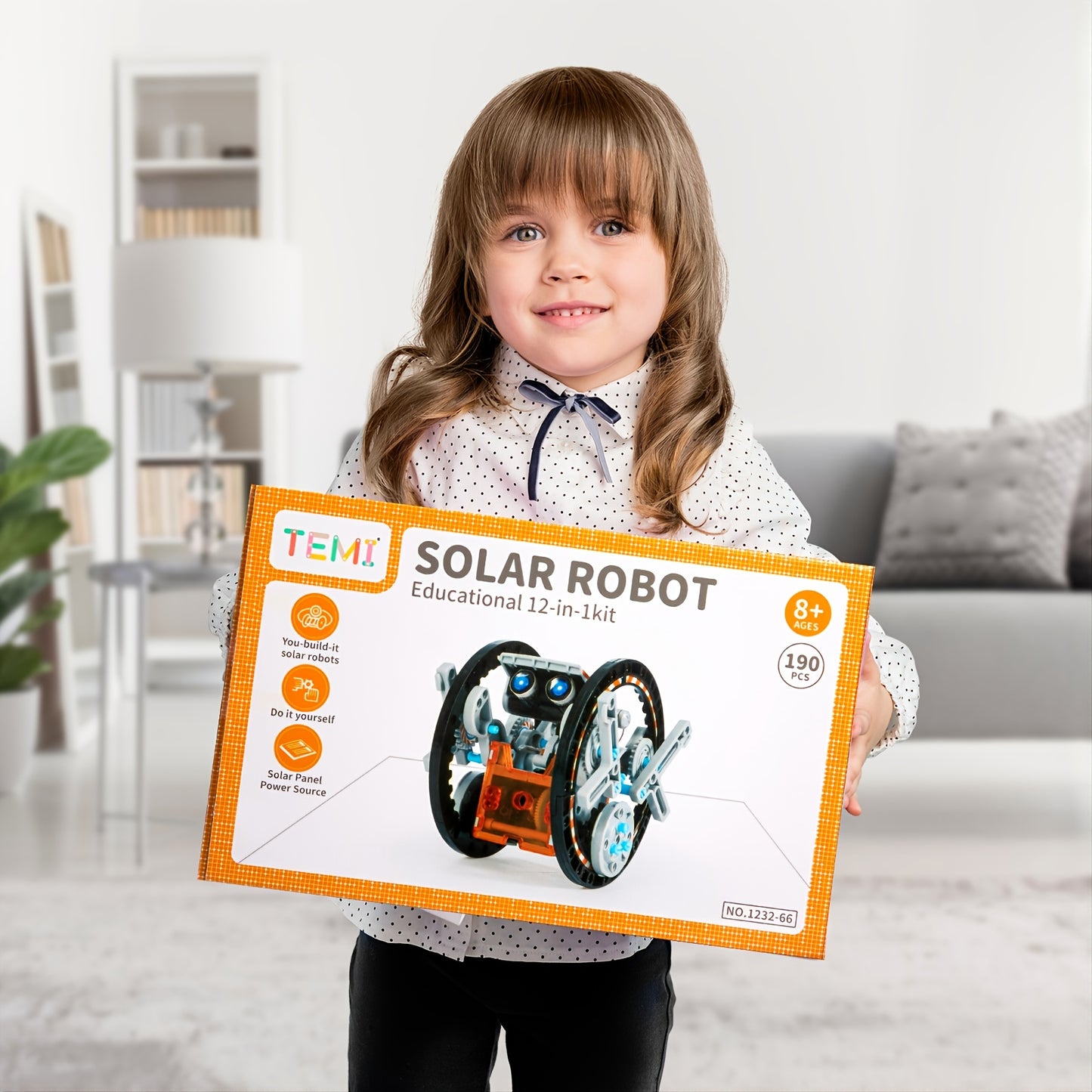 STEM Solar Robot Kit For Kids, 12-in-1 Educational STEM Science Experiment Toy