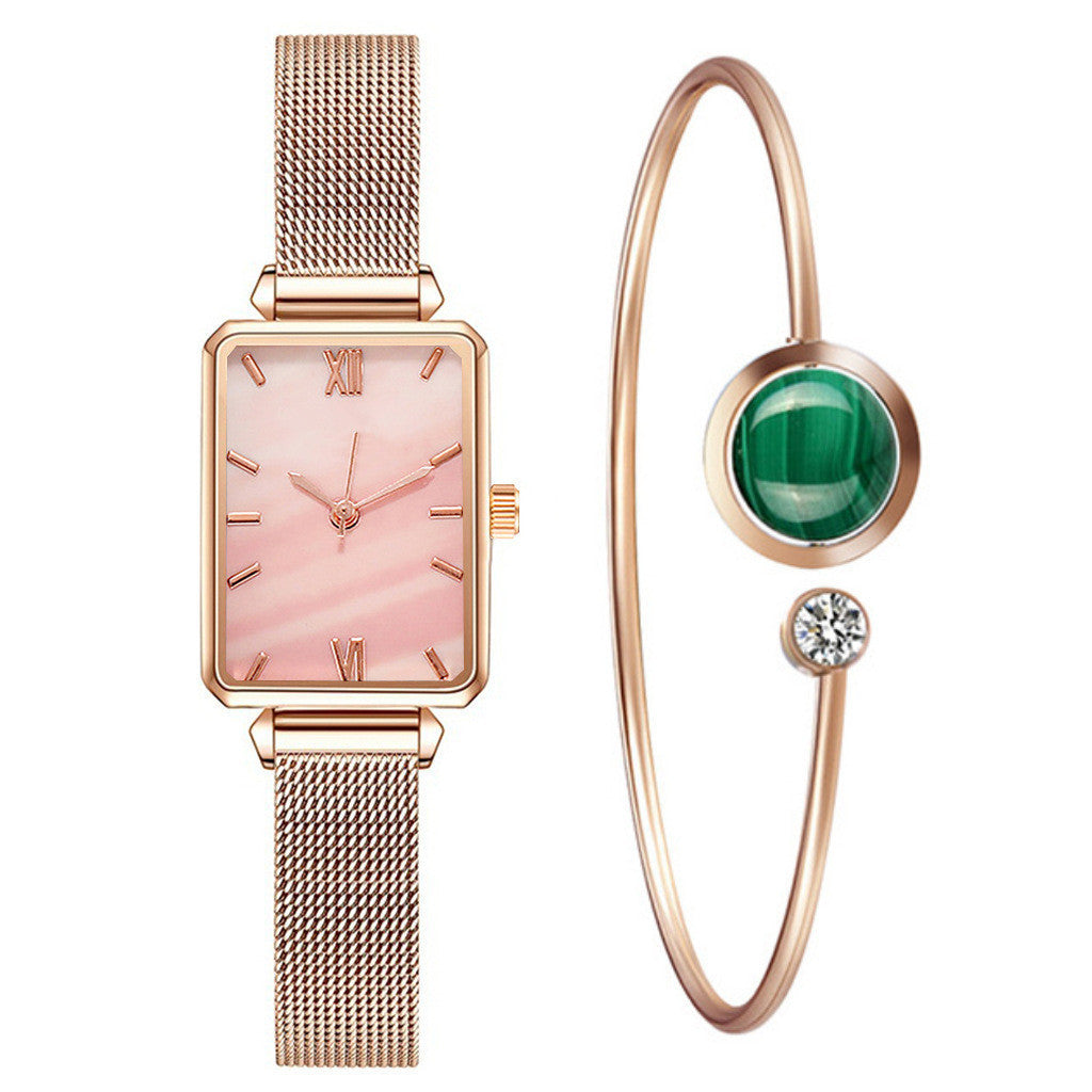 New Women's Quartz Watch and Bracelet Set