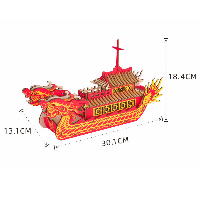 Asian Ship, Wooden 3D Puzzle Toys