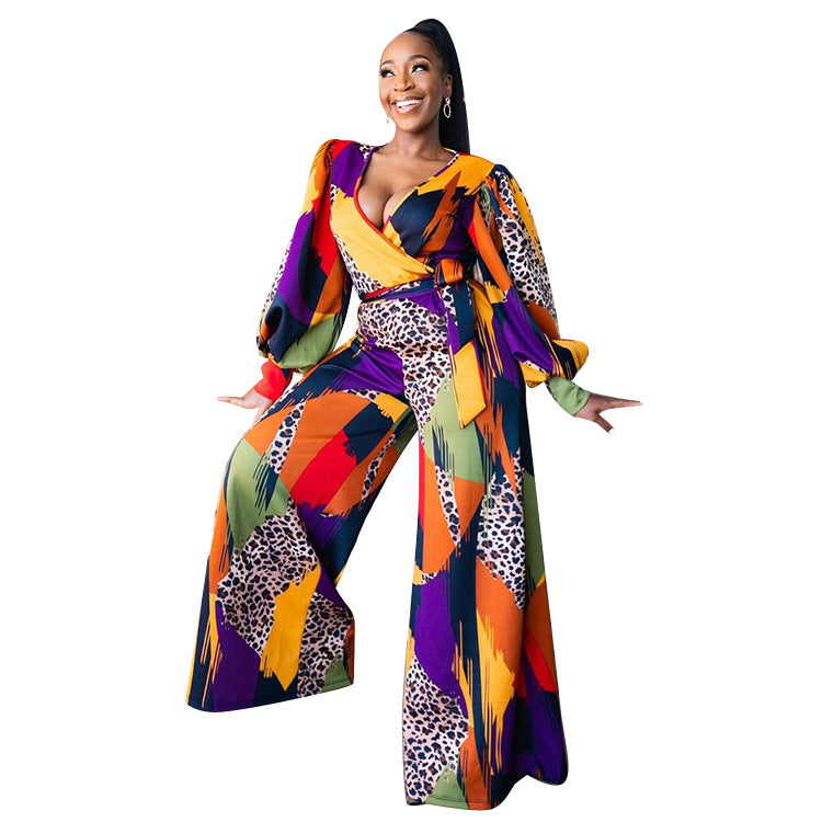 Women's Fashion Printed, African-Style Jumpsuit