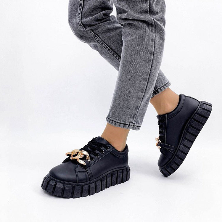 Low-Top Casual Sneakers w/chain