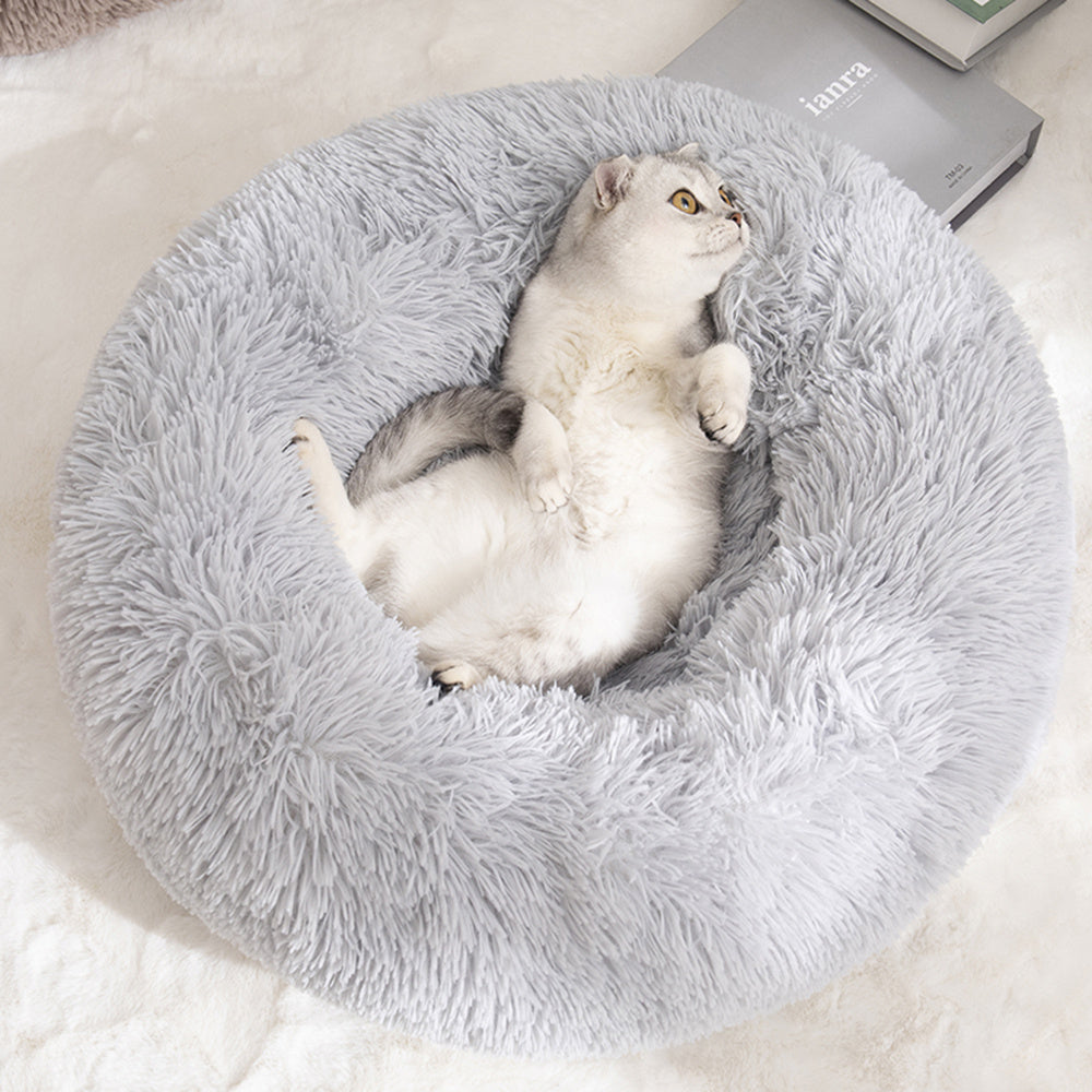 Calming Plush Pet Cushion, Sofa Pet Bed, Fluffy Pillow Nest For Small & Medium Animals