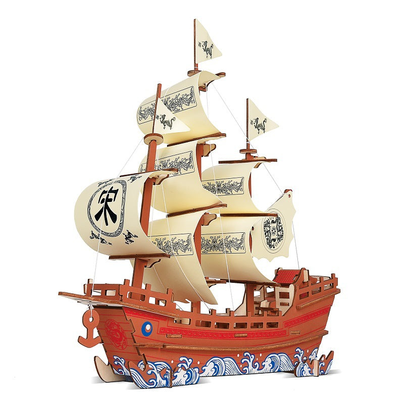 Asian Ship, Wooden 3D Puzzle Toys