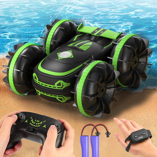 Amphibious 360° Rotating Waterproof RC Stunt Car, With Gesture Sensor, 2.4GHz Outdoor Remote Control, Four-Wheel Buggy, For ages 4 & older