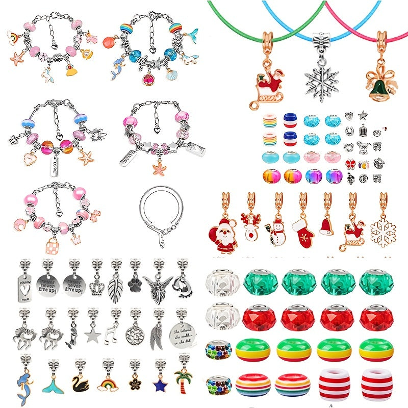 Charm Bracelet Making Kit, Including Beads & Snake Chains