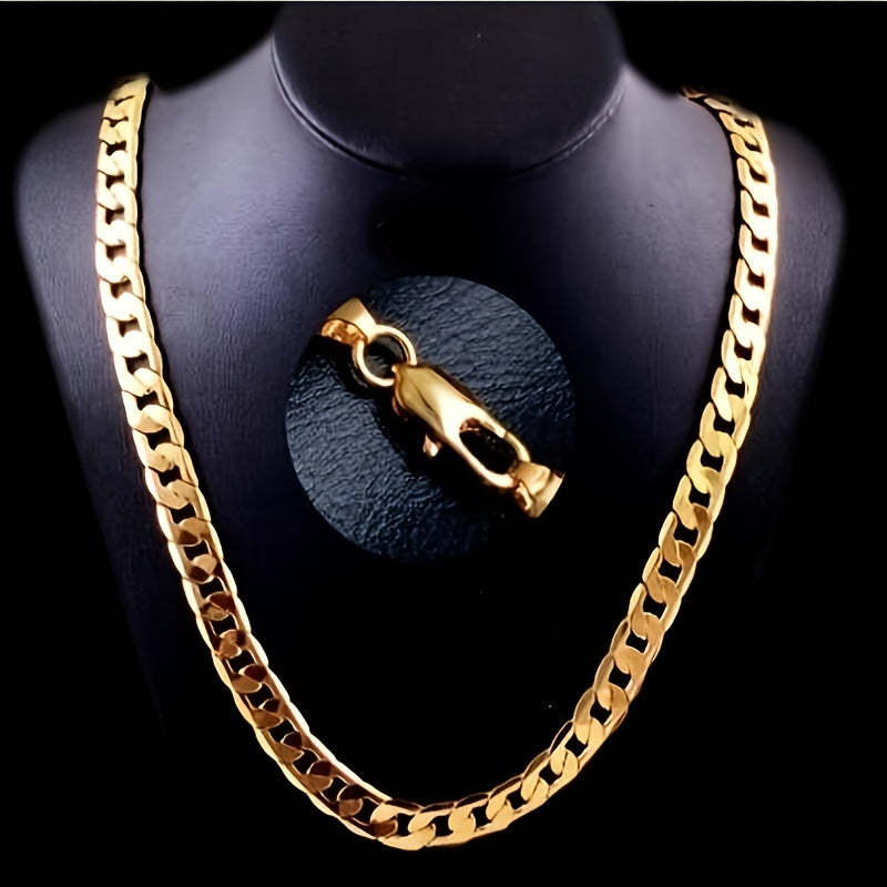 2pc set Gold Necklace + Bracelet, Luxury for Men & Women