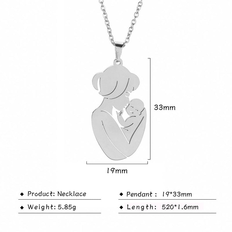 Mom Kissing Baby Necklace