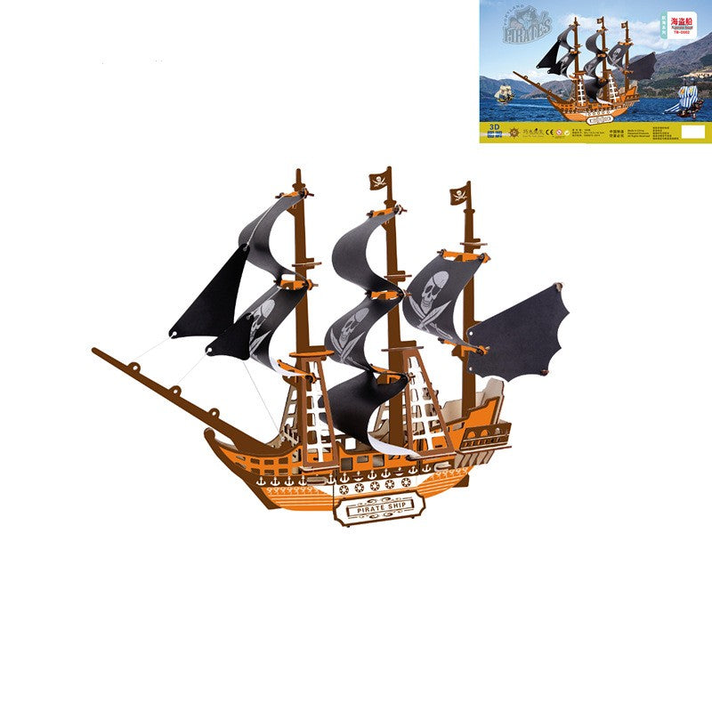 Asian Ship, Wooden 3D Puzzle Toys