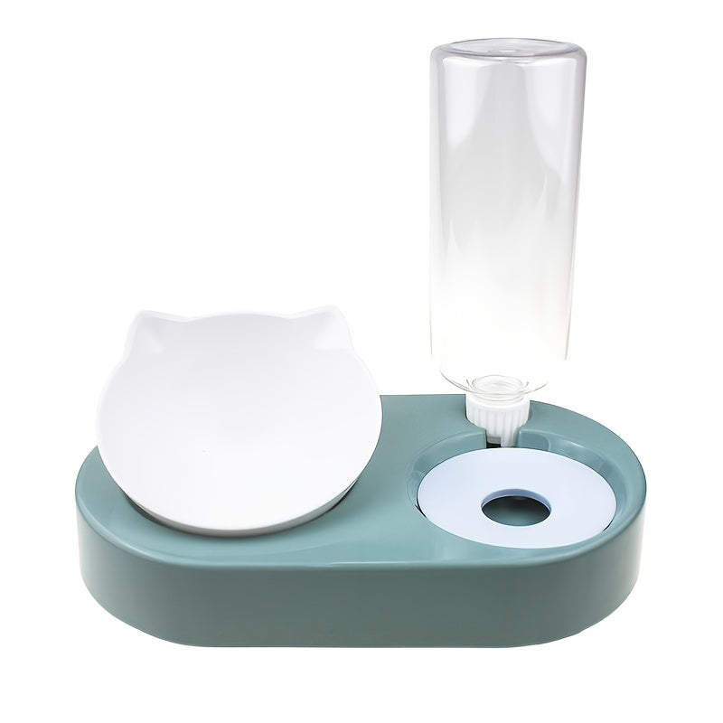 2-In-1 Pet Feeder Bowl, Automatic Water Bowl