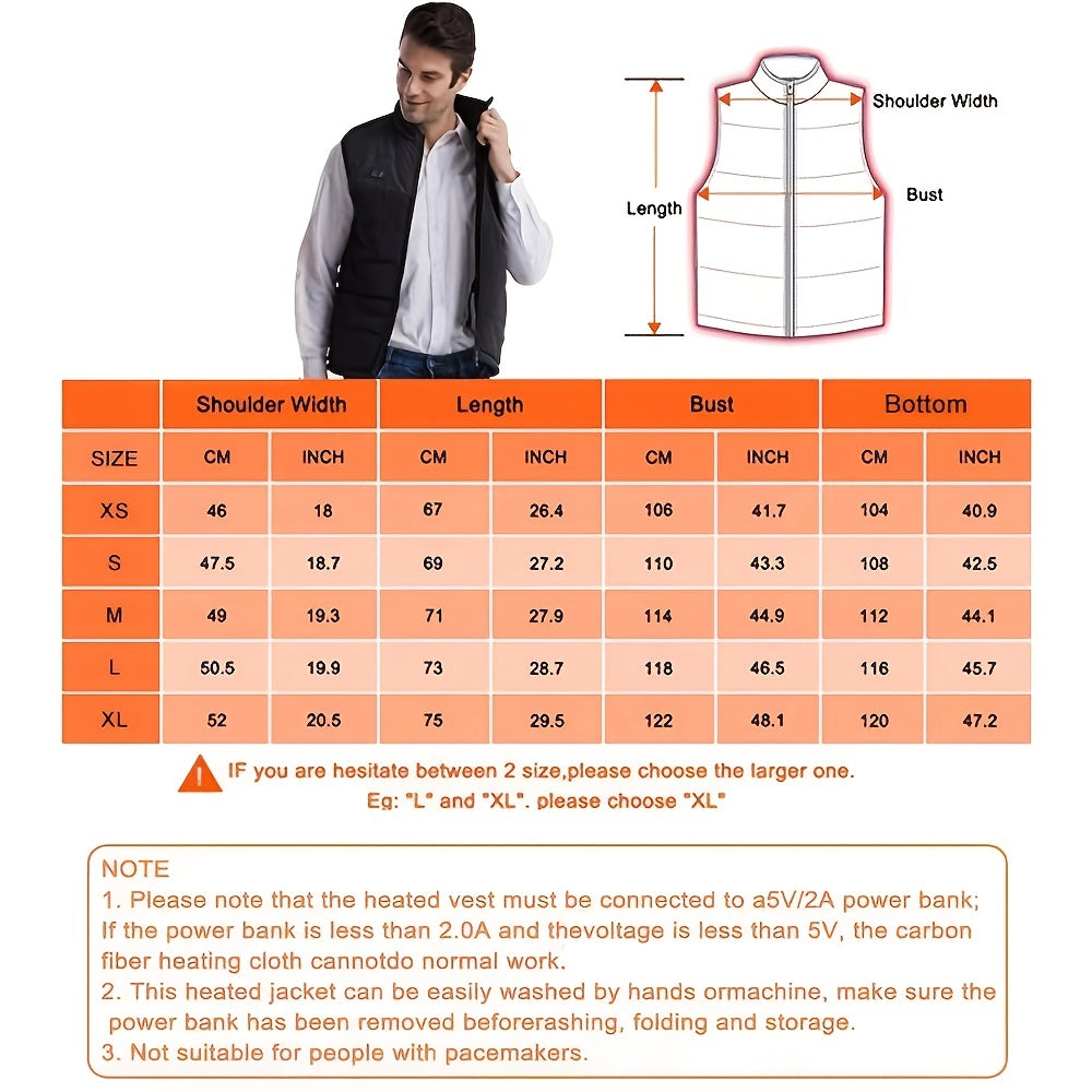 Lightweight, Heating Vest With 3 Heating Levels