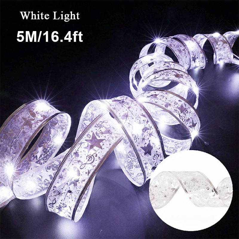 1pc Battery Powered Lights, 16.4 ft. LED Ribbon Decor, 3 styles