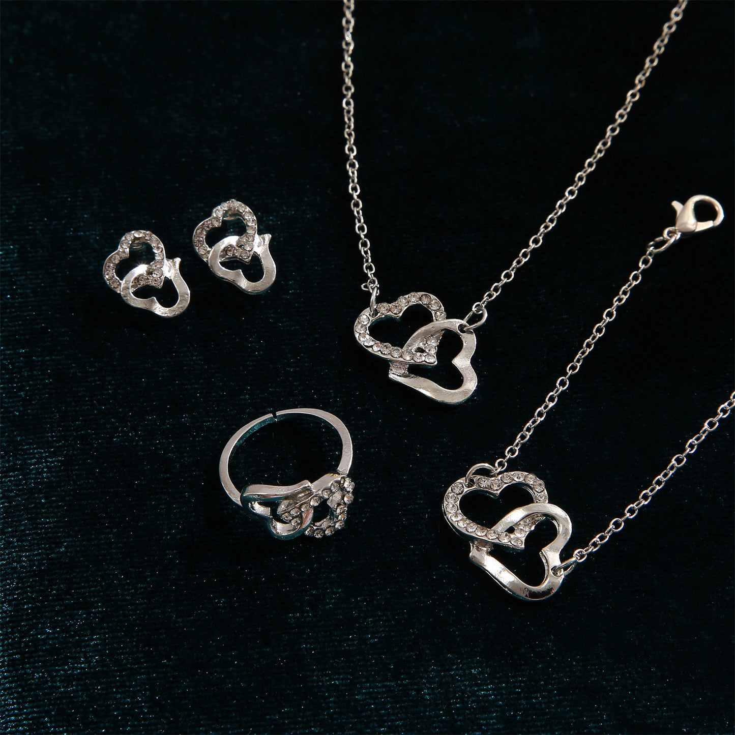 4 Pc Heart To Heart Jewelry Set