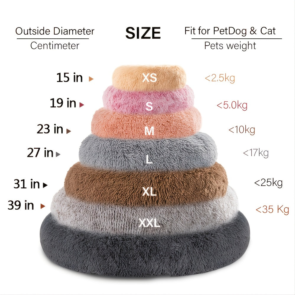 Calming Plush Pet Cushion, Sofa Pet Bed, Fluffy Pillow Nest For Small & Medium Animals