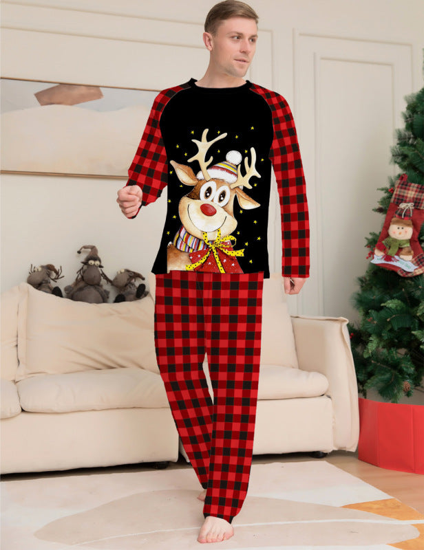 Long Sleeve, Classic Plaid Print, Reindeer, Two Piece Pajama set